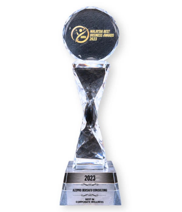 HRXPERT (formerly Azzpro Bersatu Consulting) receiving the Best in Corporate Wellness Award 2023.